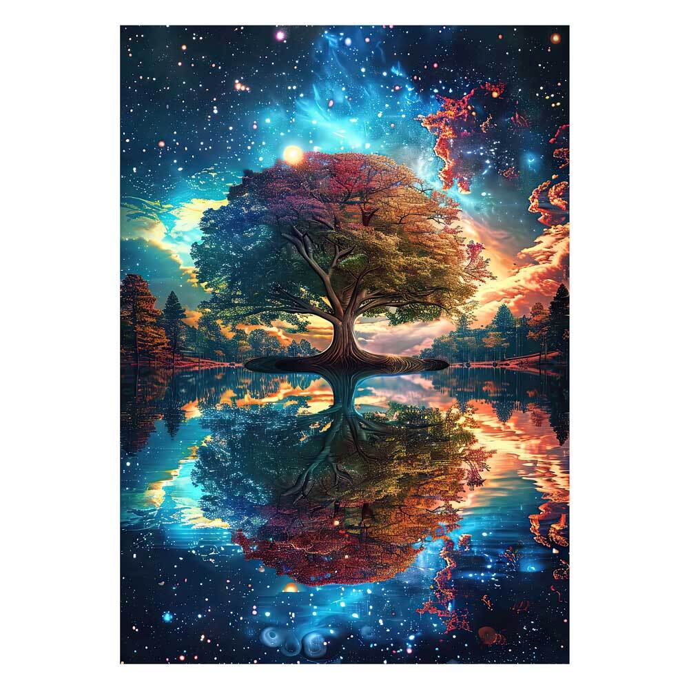 Arbre de vie galactique - Puzzle en bois