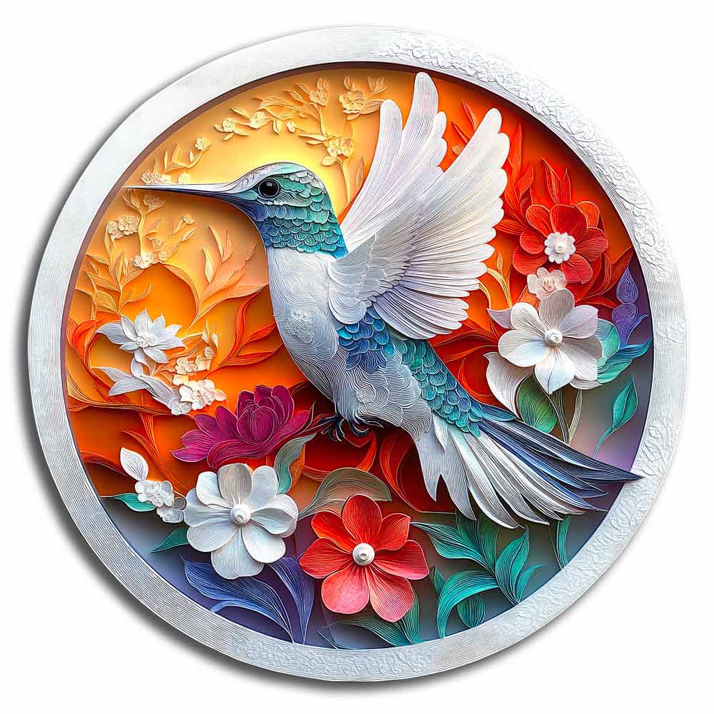 Colibri floral - Puzzle en bois