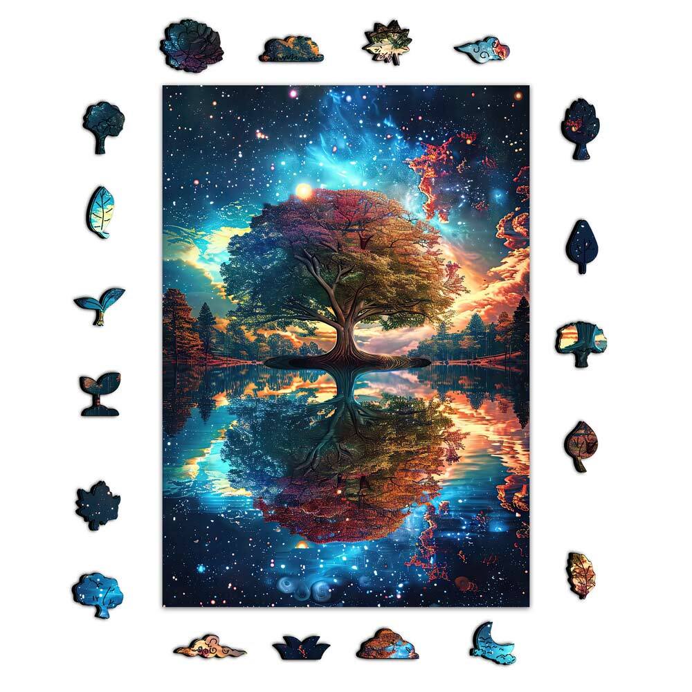 Arbre de vie galactique - Puzzle en bois