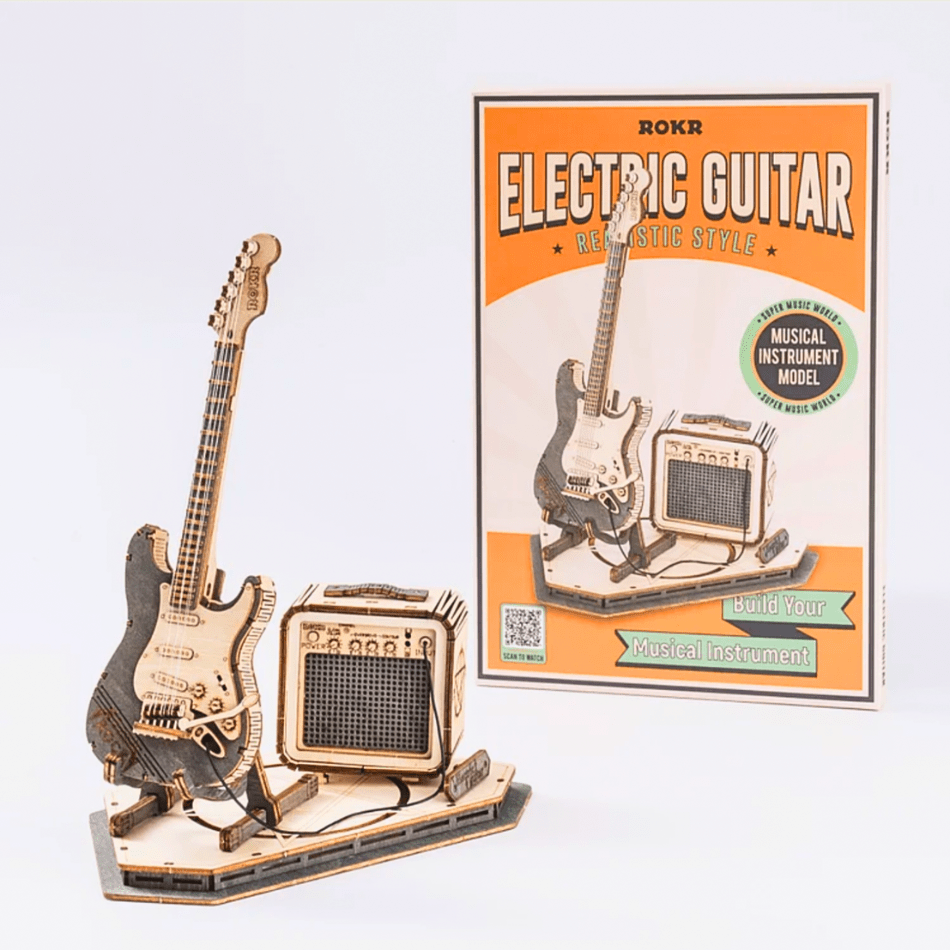 3D Puzzle Electric Guitar 3D Wooden Puzzle Electric Guitar Model 3D Puzzle