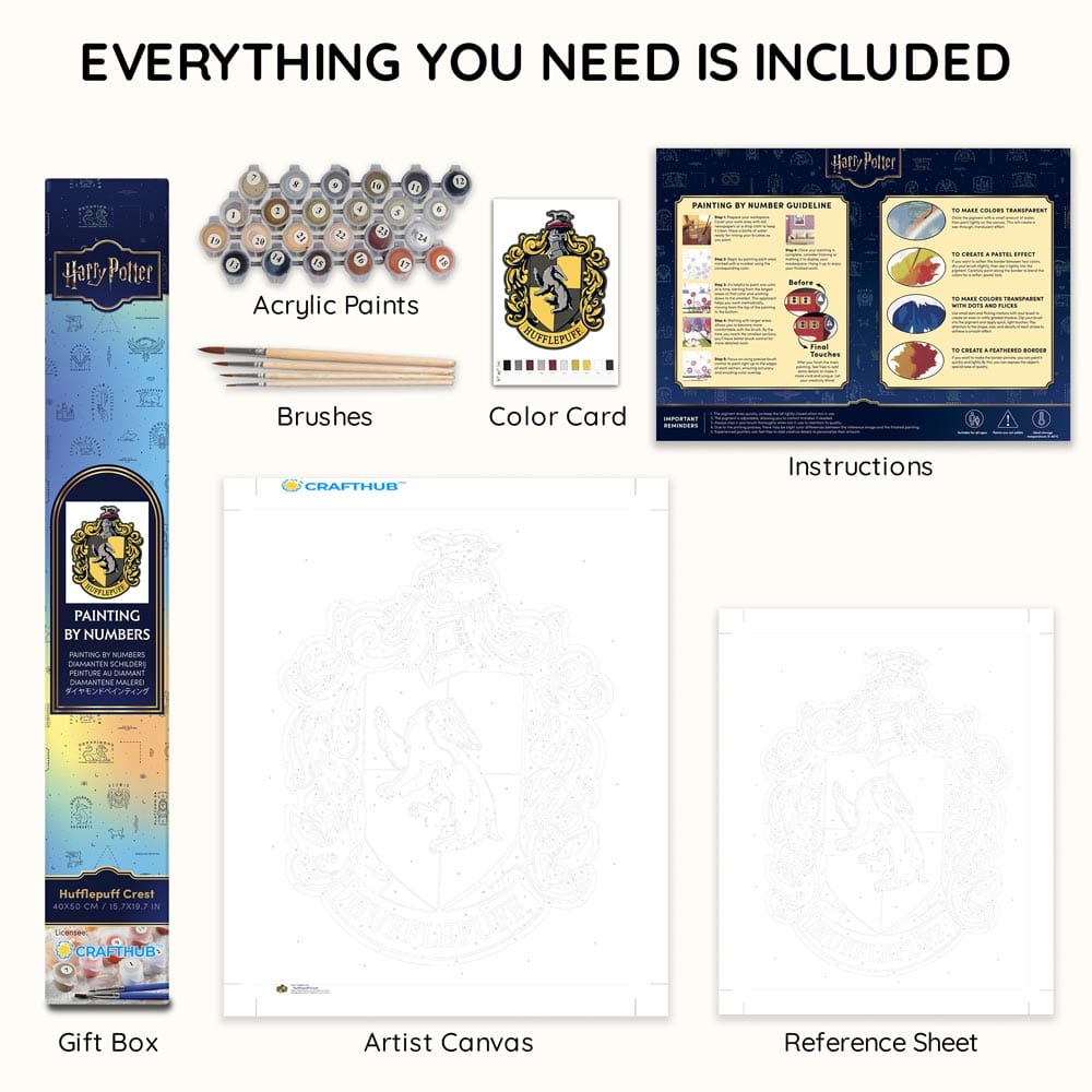 Animal Jigsaw Puzzle > Wooden Jigsaw Puzzle > Jigsaw Puzzle 40x50cm Hufflepuff Crest - Paint By Numbers Kits