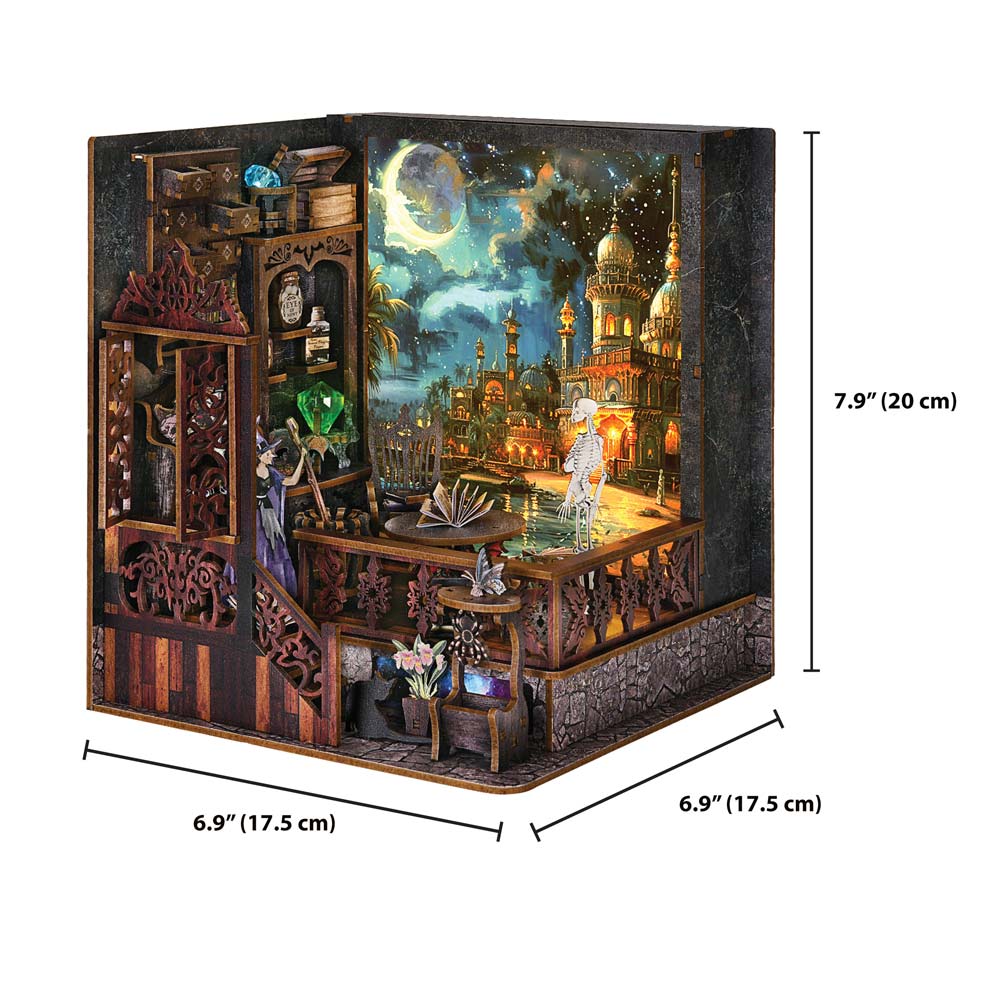 3D Wooden Puzzles 112 Pieces | 7.9"x6.9"x6.9" Magic Exploration - DIY Book Nook Kit