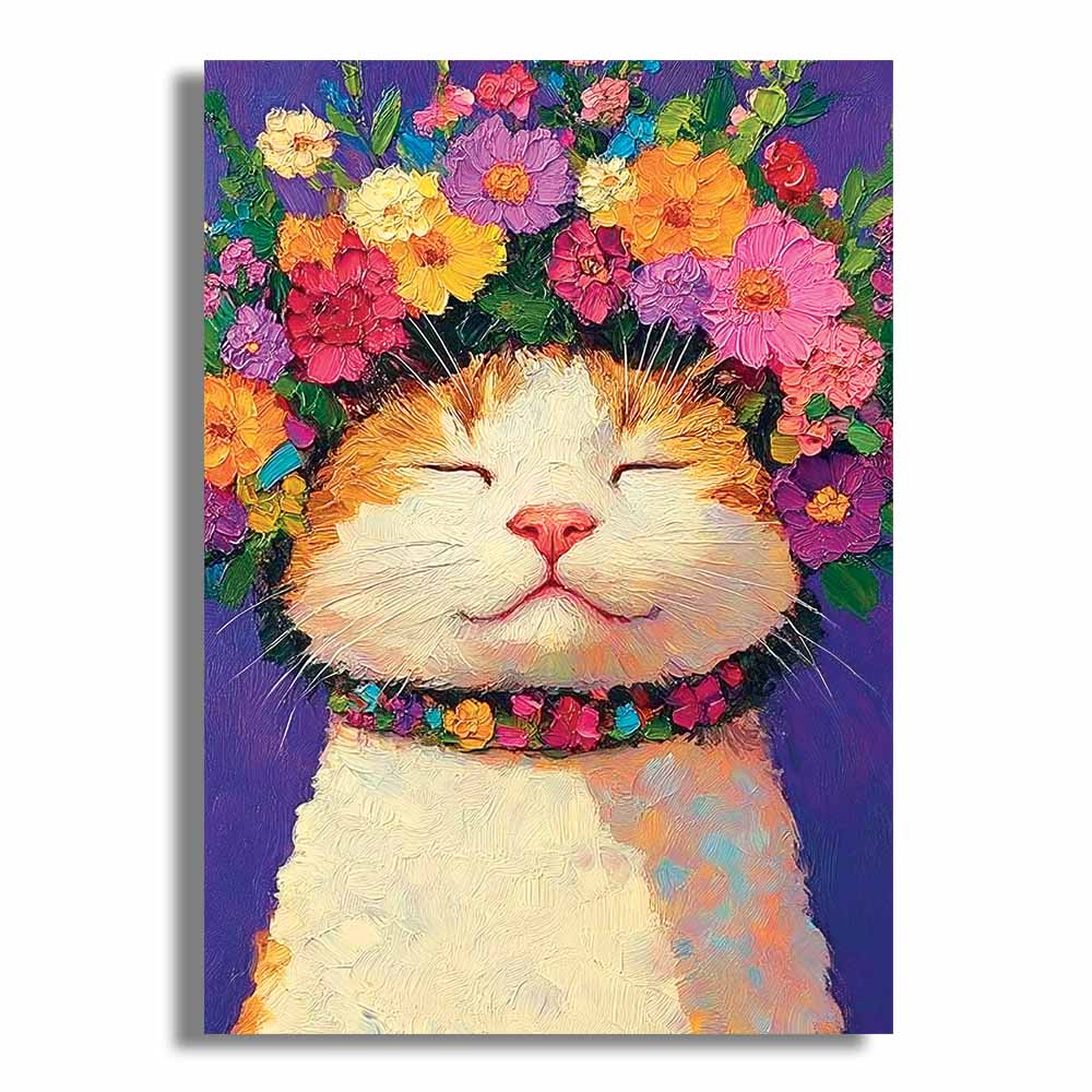 Chat Fleur - Puzzle en bois