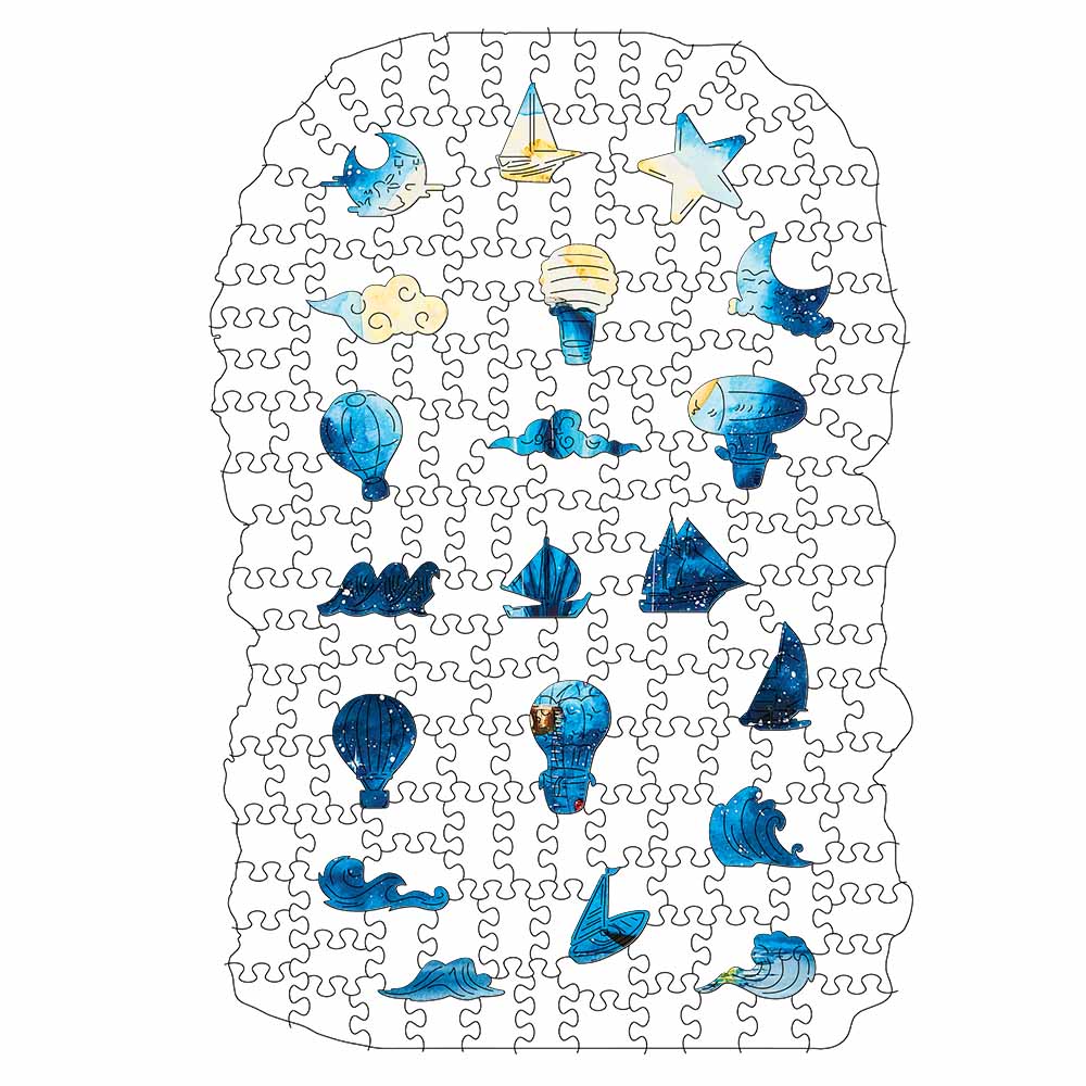 Voyage au Clair de Lune - Puzzle en bois