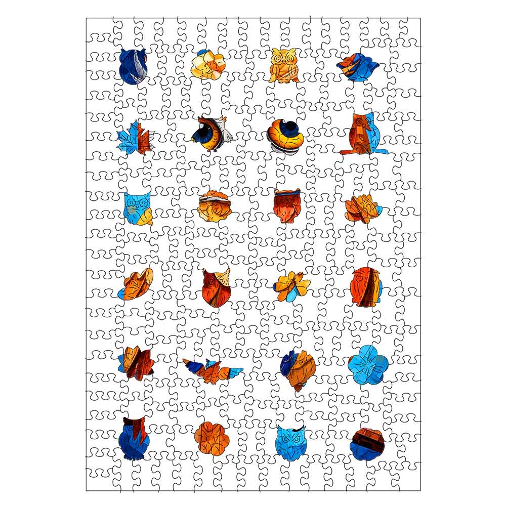 Hibou Rayonnant - Puzzle en bois