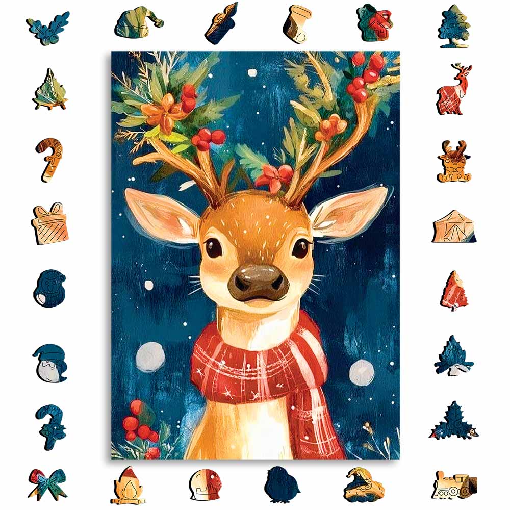 Cerf d’Hiver - Puzzle en bois