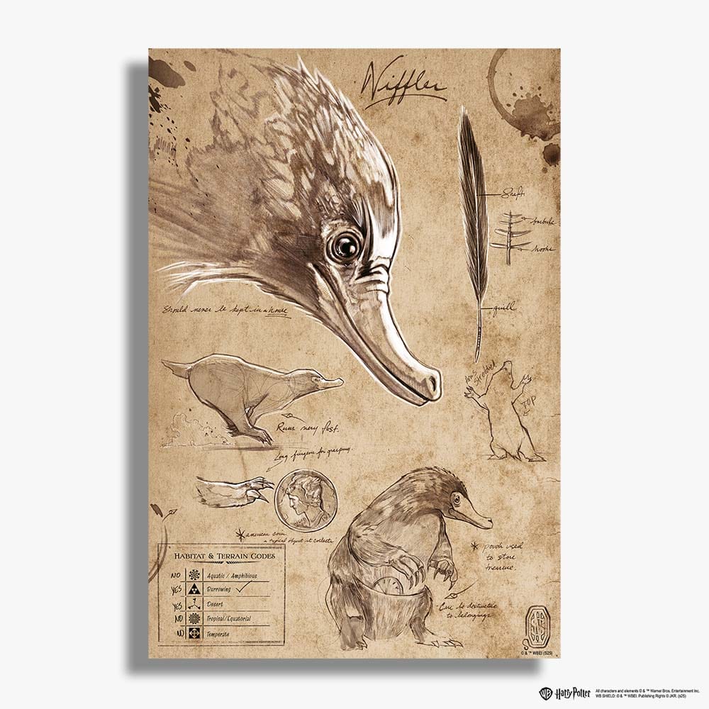 Animal Jigsaw Puzzle > Wooden Jigsaw Puzzle > Jigsaw Puzzle Niffler Wizarding Sketch - Wooden Jigsaw Puzzle