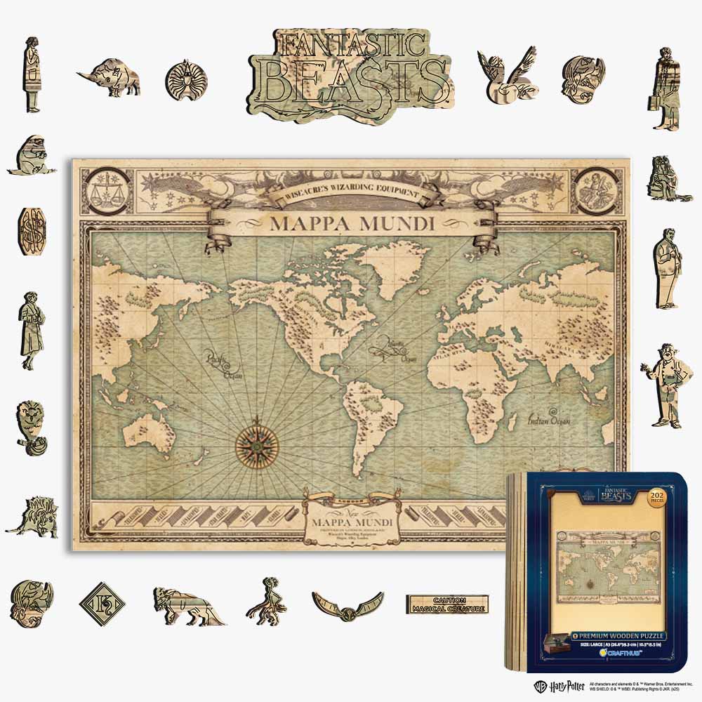 Carte du monde Mappa Mundi - Puzzle en bois