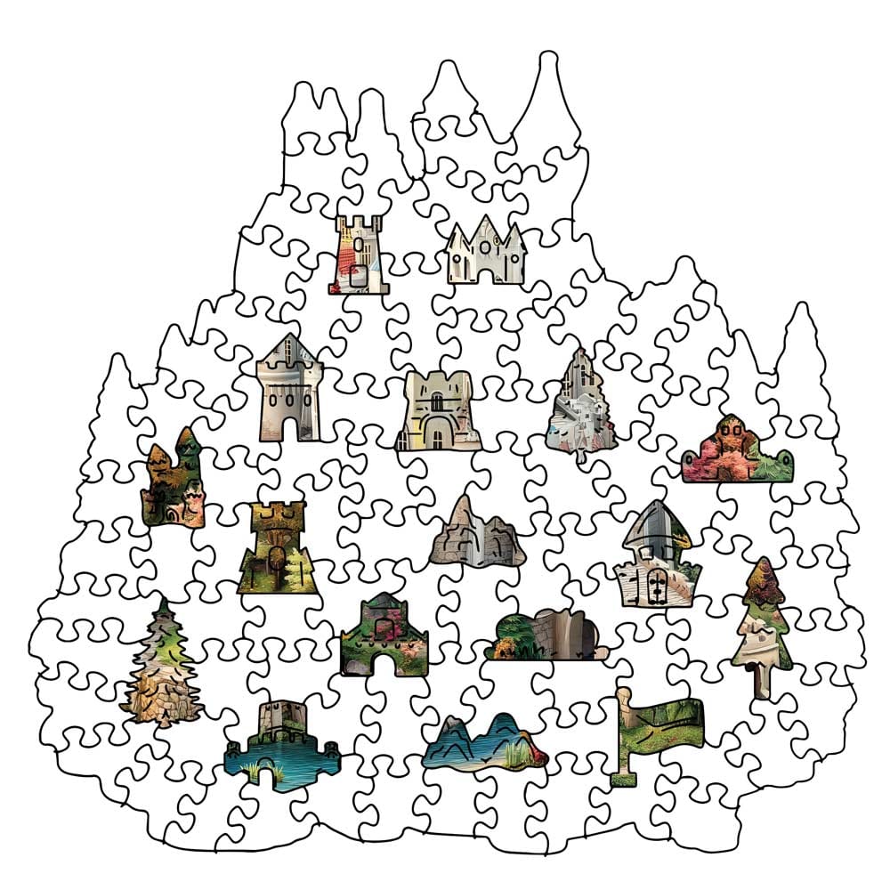 Puzzle en bois – Châteaux des contes de fées