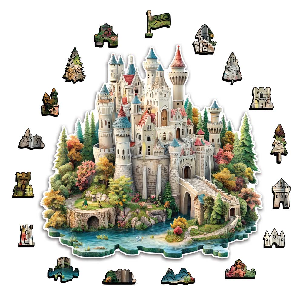 Puzzle en bois – Châteaux des contes de fées