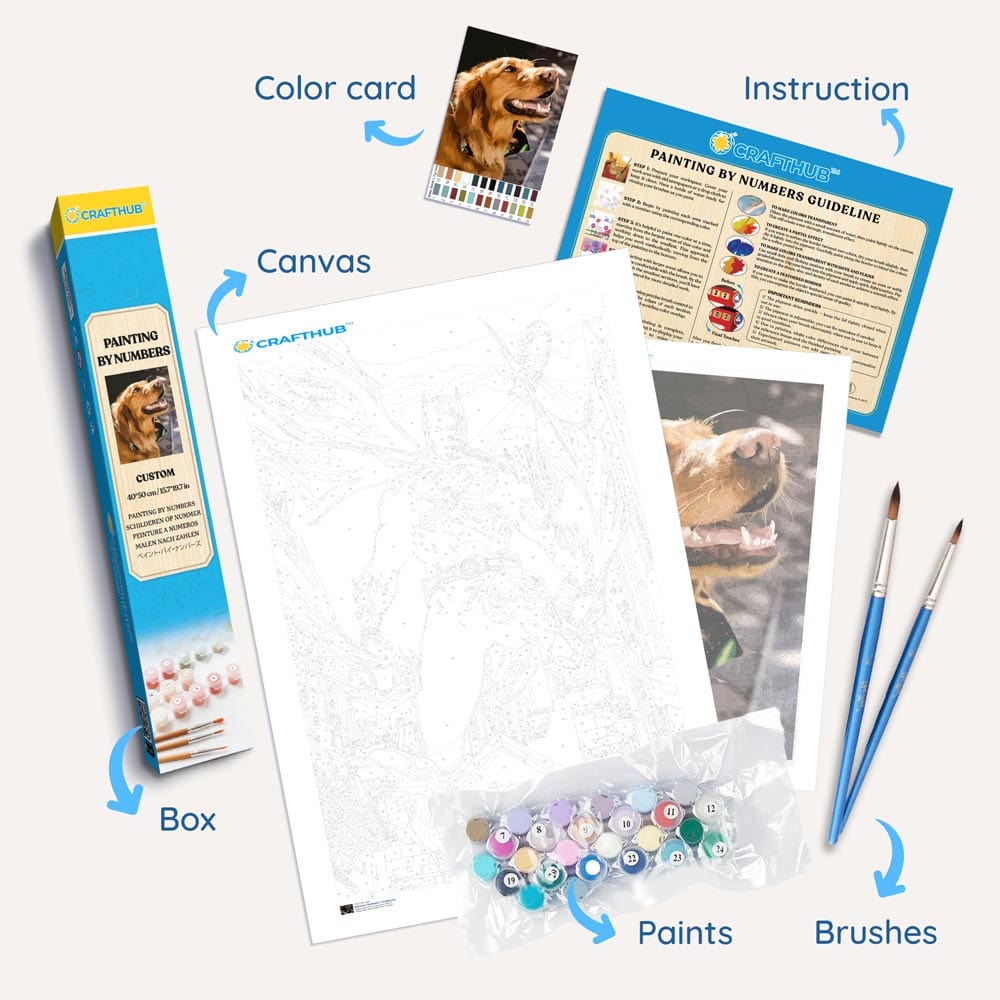 Painting By Numbers Kits 15.7" x 19.6" (40 x 50cm) Custom Paint by Numbers Kit