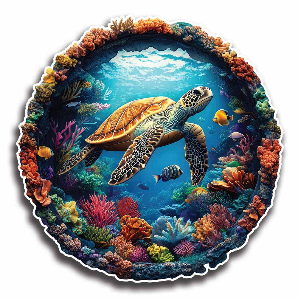 Puzzle en bois – Tortue et corail