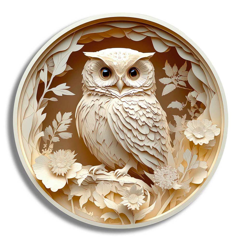 Hibou sculpté - Puzzle en bois