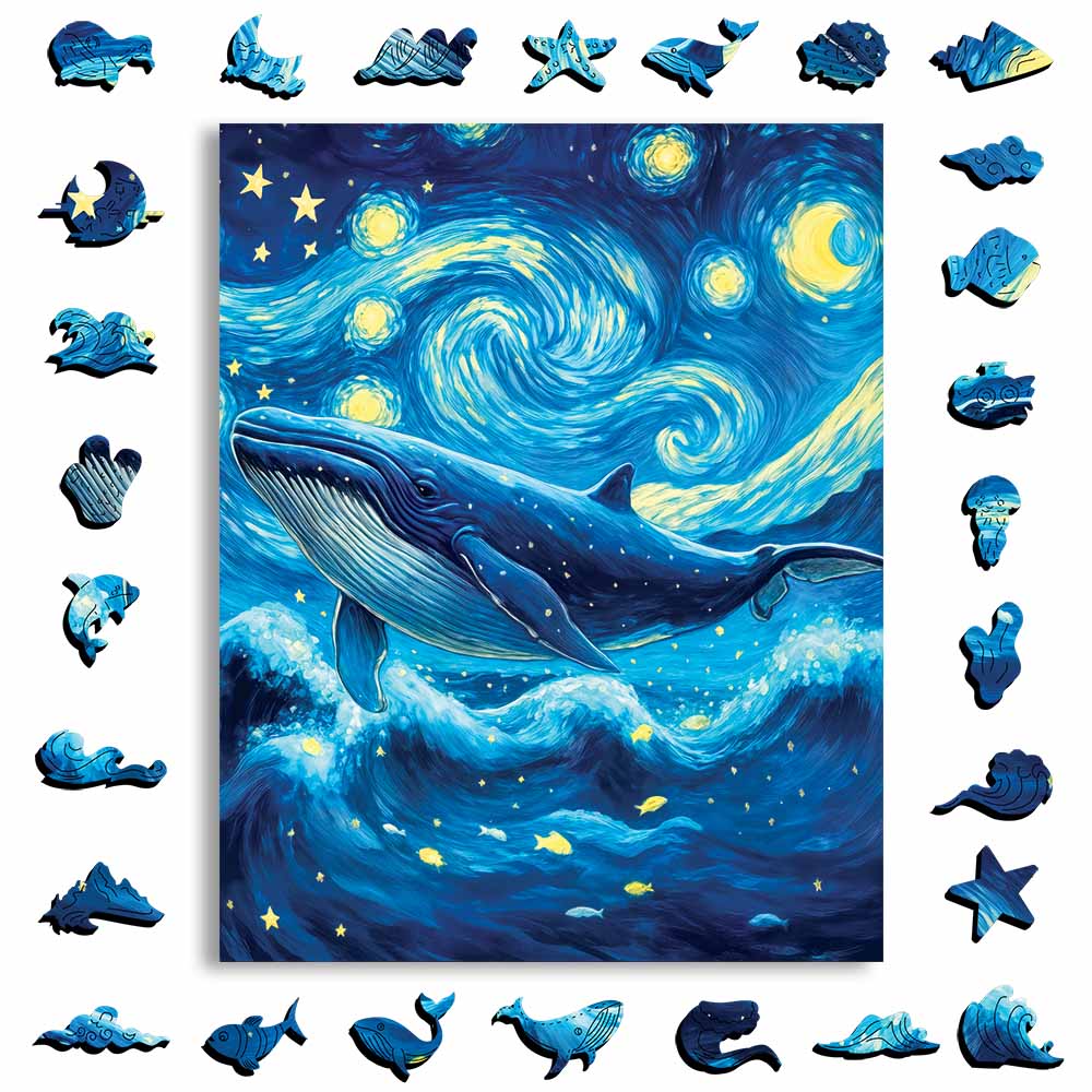 Baleine Étoilée - Puzzle en bois