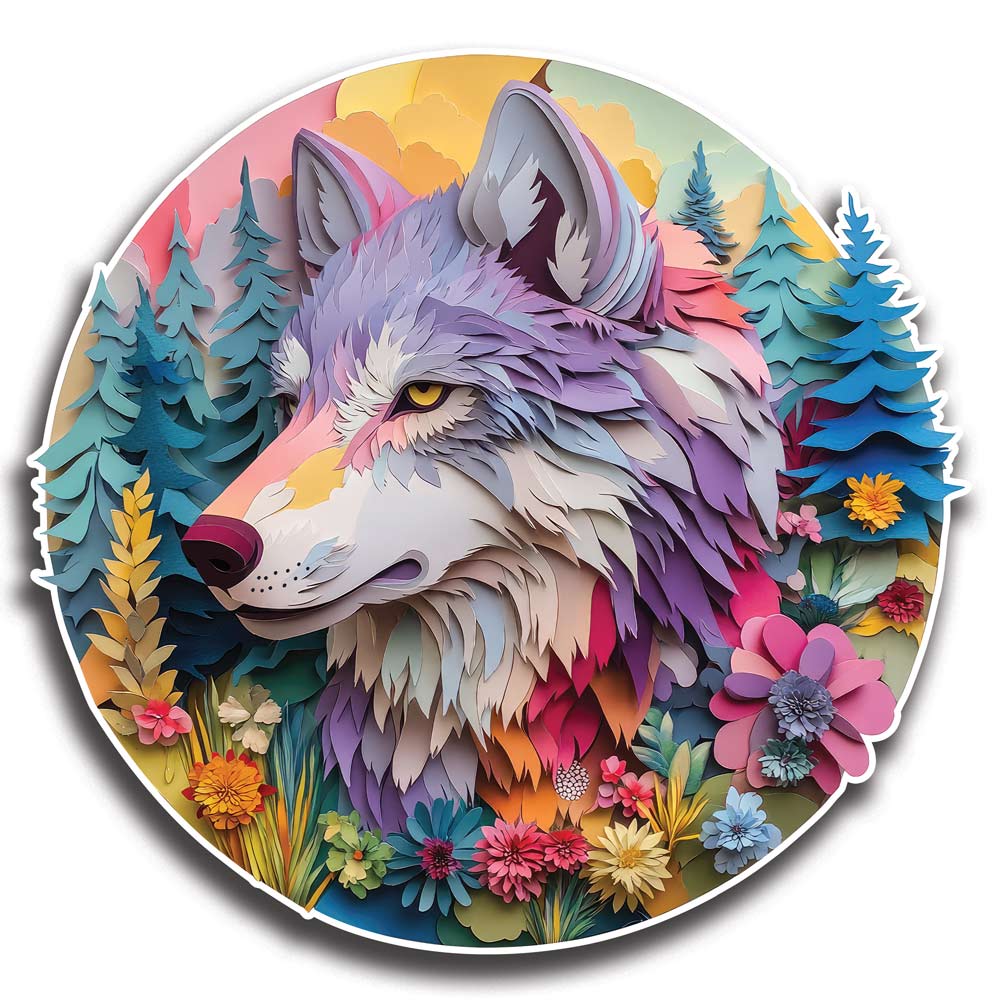 Puzzle en bois – Loup en fleur