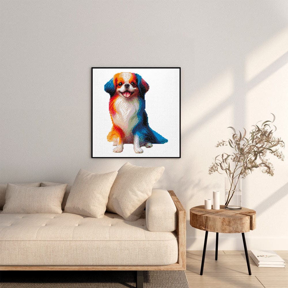 15.7"x15.7" / 40cm x 40cm Japanese Chin Dog - Diamond Painting Kit