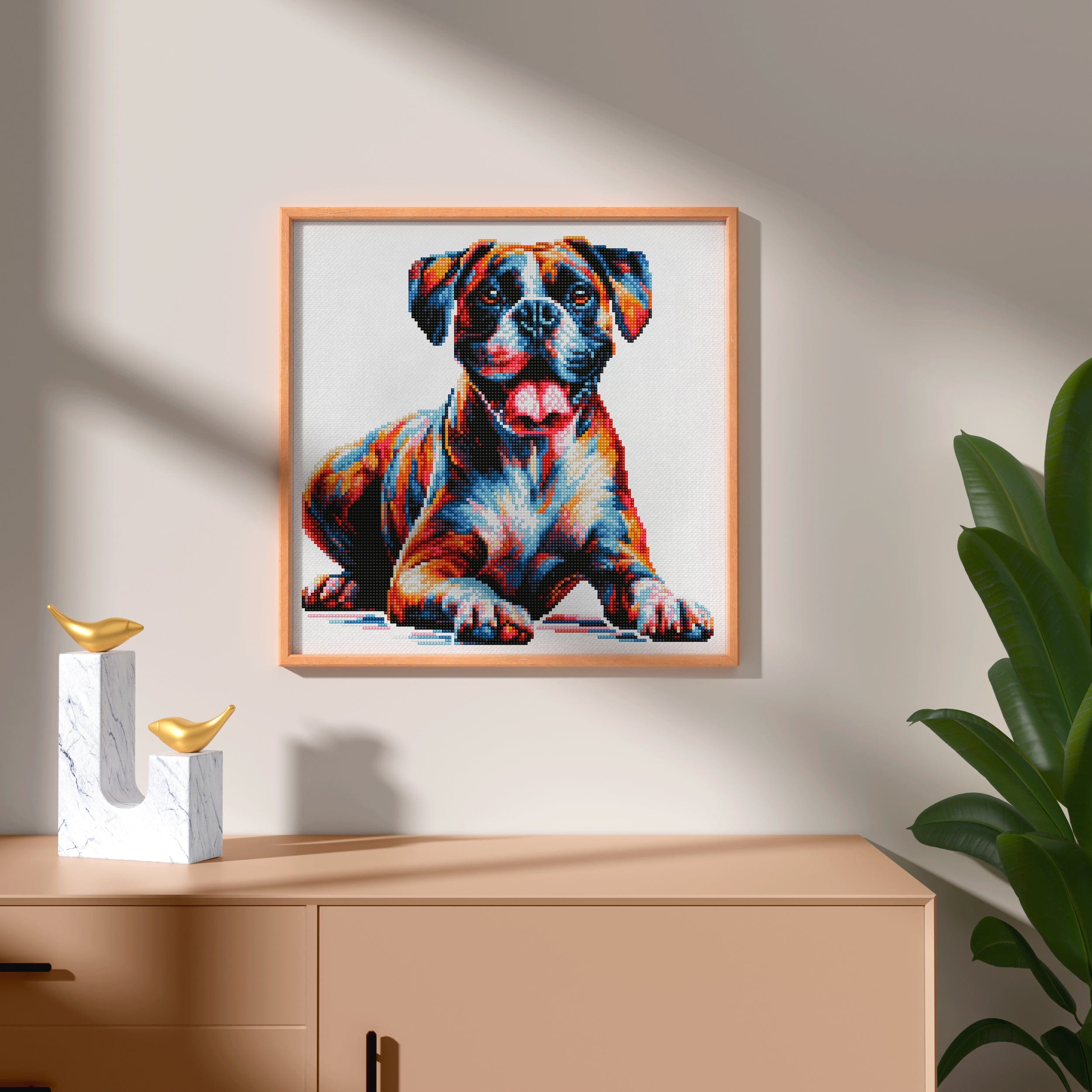 15.7"x15.7" / 40cm x 40cm Boxer Dog - Diamond Painting Kit