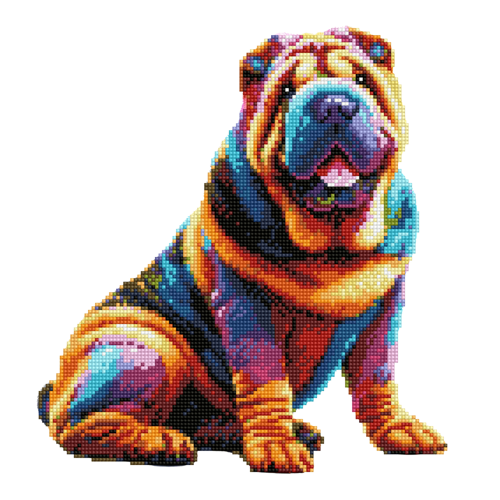 15.7"x15.7" / 40cm x 40cm Shar Pei Dog - Diamond Painting Kit