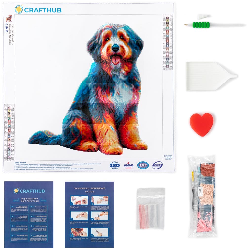 15.7"x15.7" / 40cm x 40cm Aussiedoodle Dog - Diamond Painting Kit