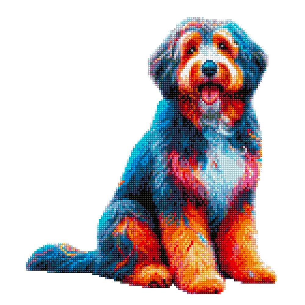 15.7"x15.7" / 40cm x 40cm Aussiedoodle Dog - Diamond Painting Kit