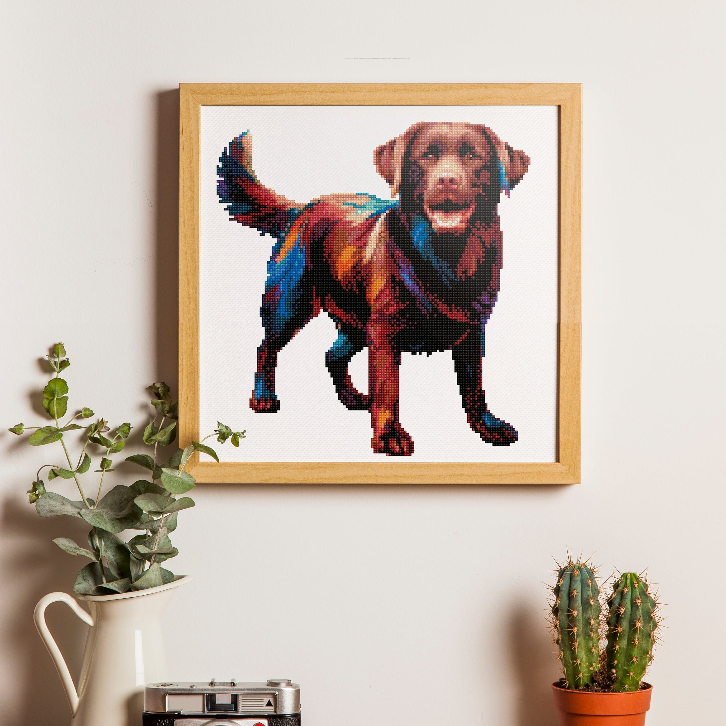 15.7"x15.7" / 40cm x 40cm Chocolate Labrador Retriever Dog - Diamond Painting Kit