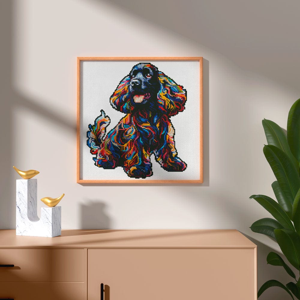 15.7"x15.7" / 40cm x 40cm Black Poodle Dog - Diamond Painting Kit