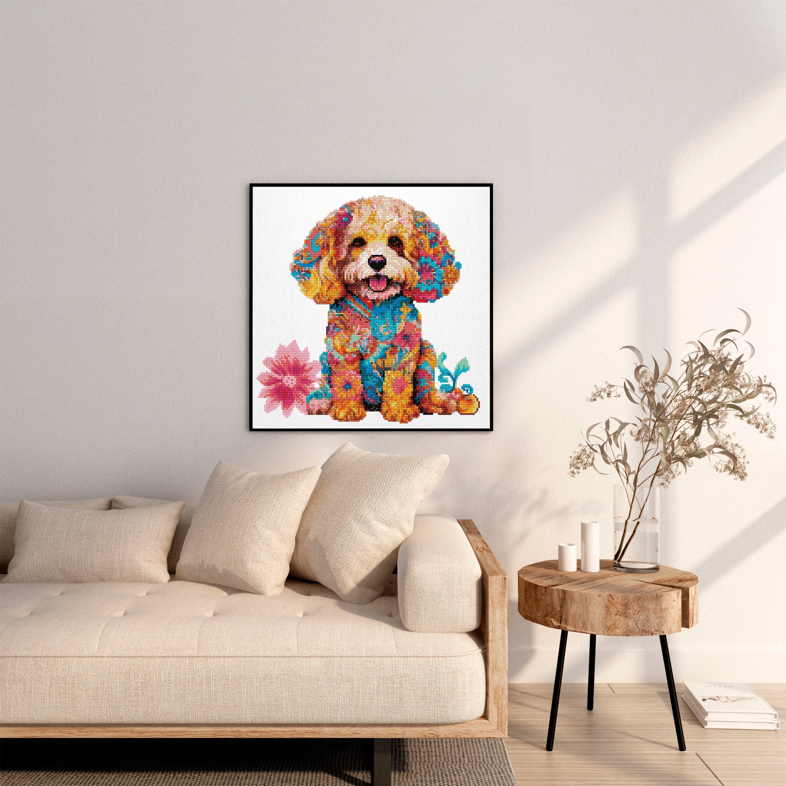 15.7"x15.7" / 40cm x 40cm Cavapoo Dog - Diamond Painting Kit