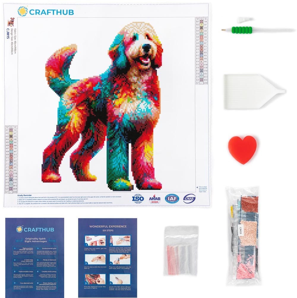 15.7"x15.7" / 40cm x 40cm Bernedoodle Dog - Diamond Painting Kit