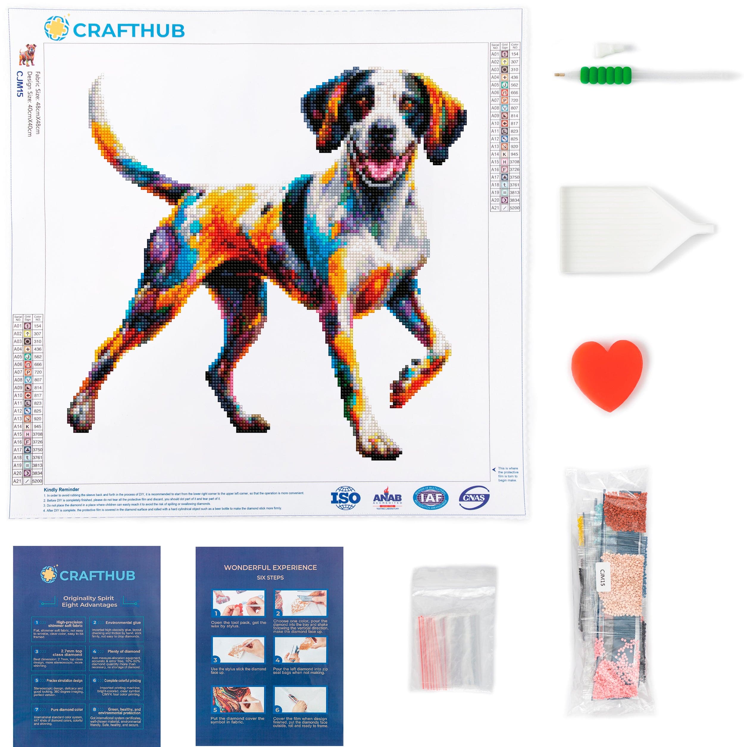 15.7"x15.7" / 40cm x 40cm Pointer Dog - Diamond Painting Kit