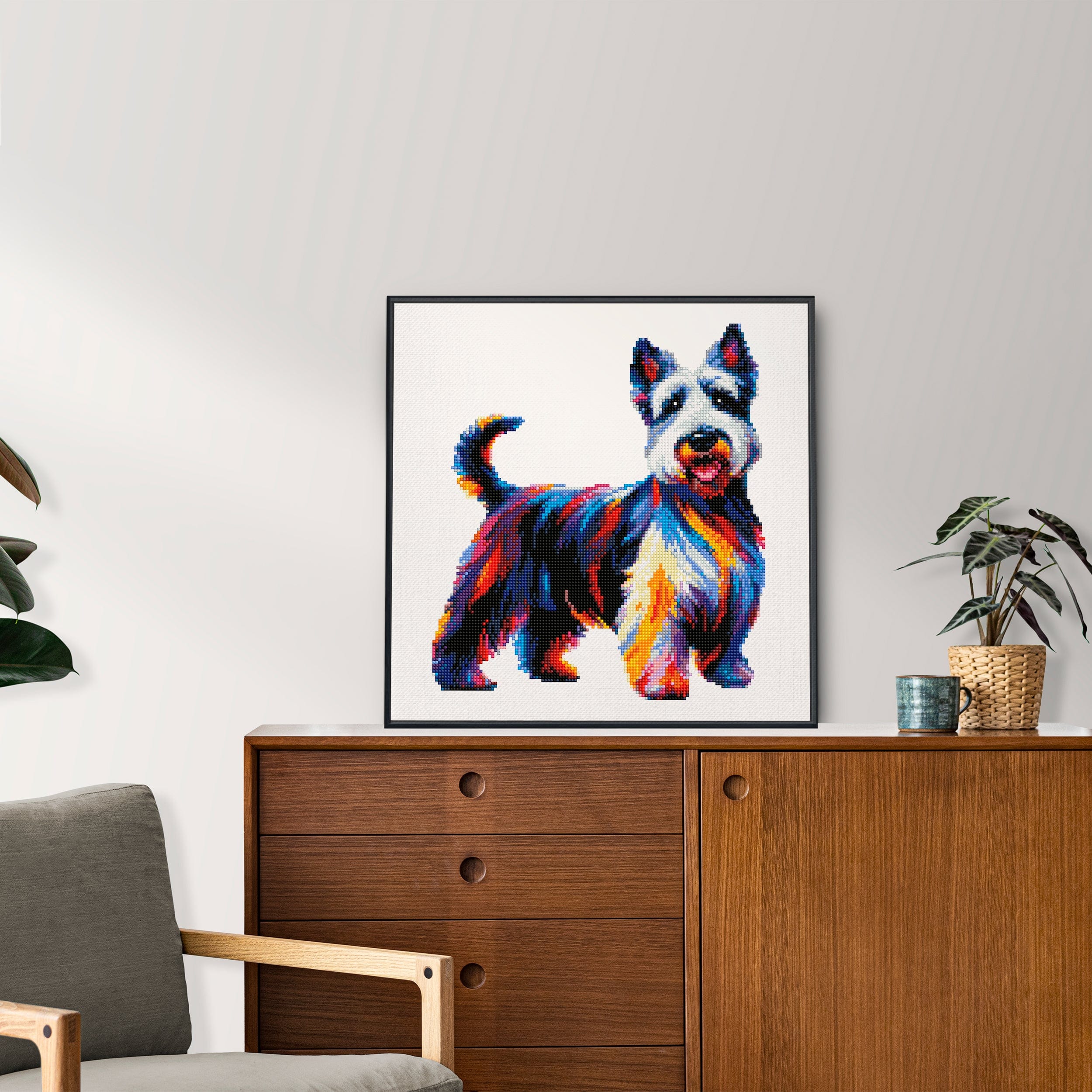 15.7"x15.7" / 40cm x 40cm Scottish Terrier / Scottie Dog - Diamond Painting Kit