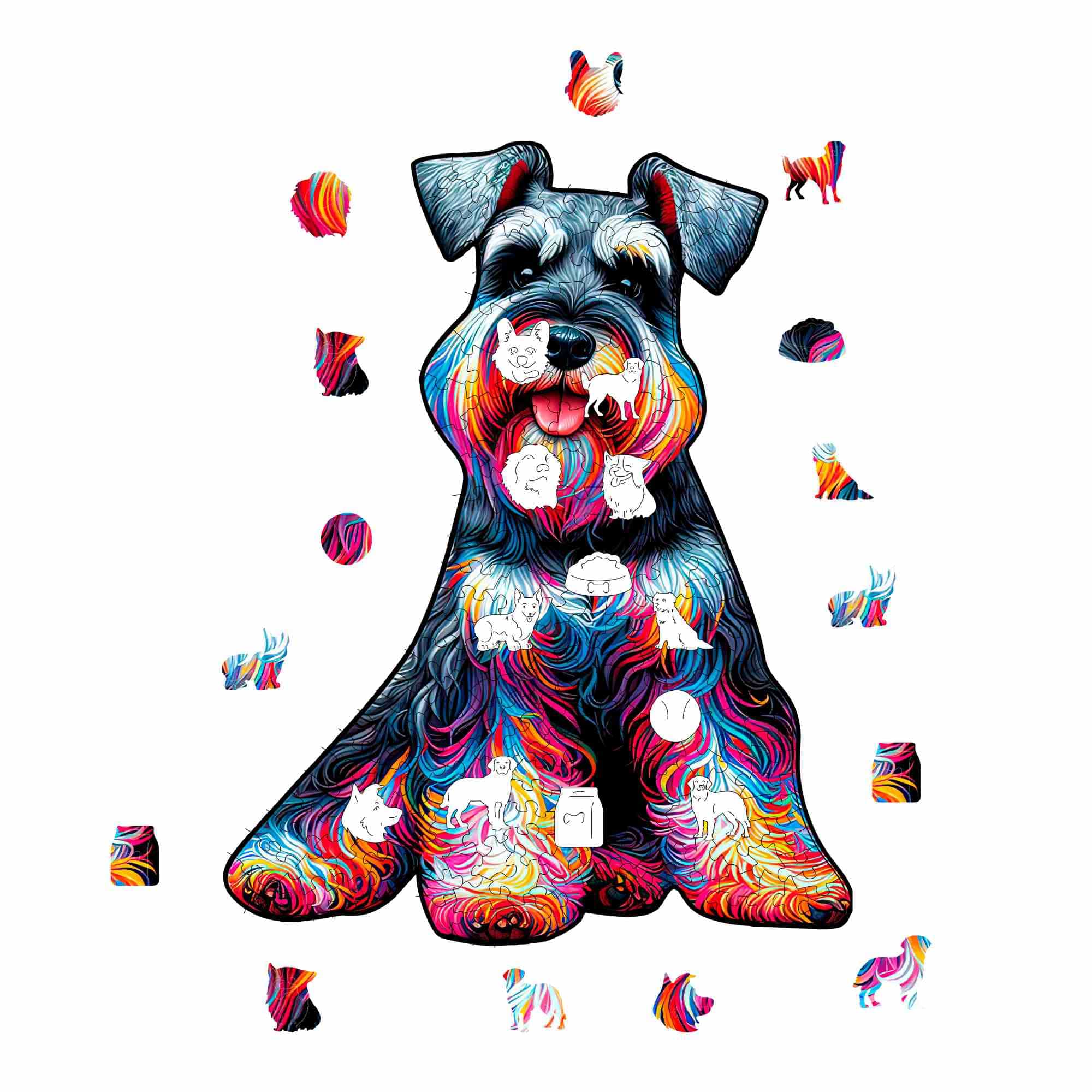 Animal Jigsaw Puzzle > Wooden Jigsaw Puzzle > Jigsaw Puzzle Miniature Schnauzer Dog - Jigsaw Puzzle