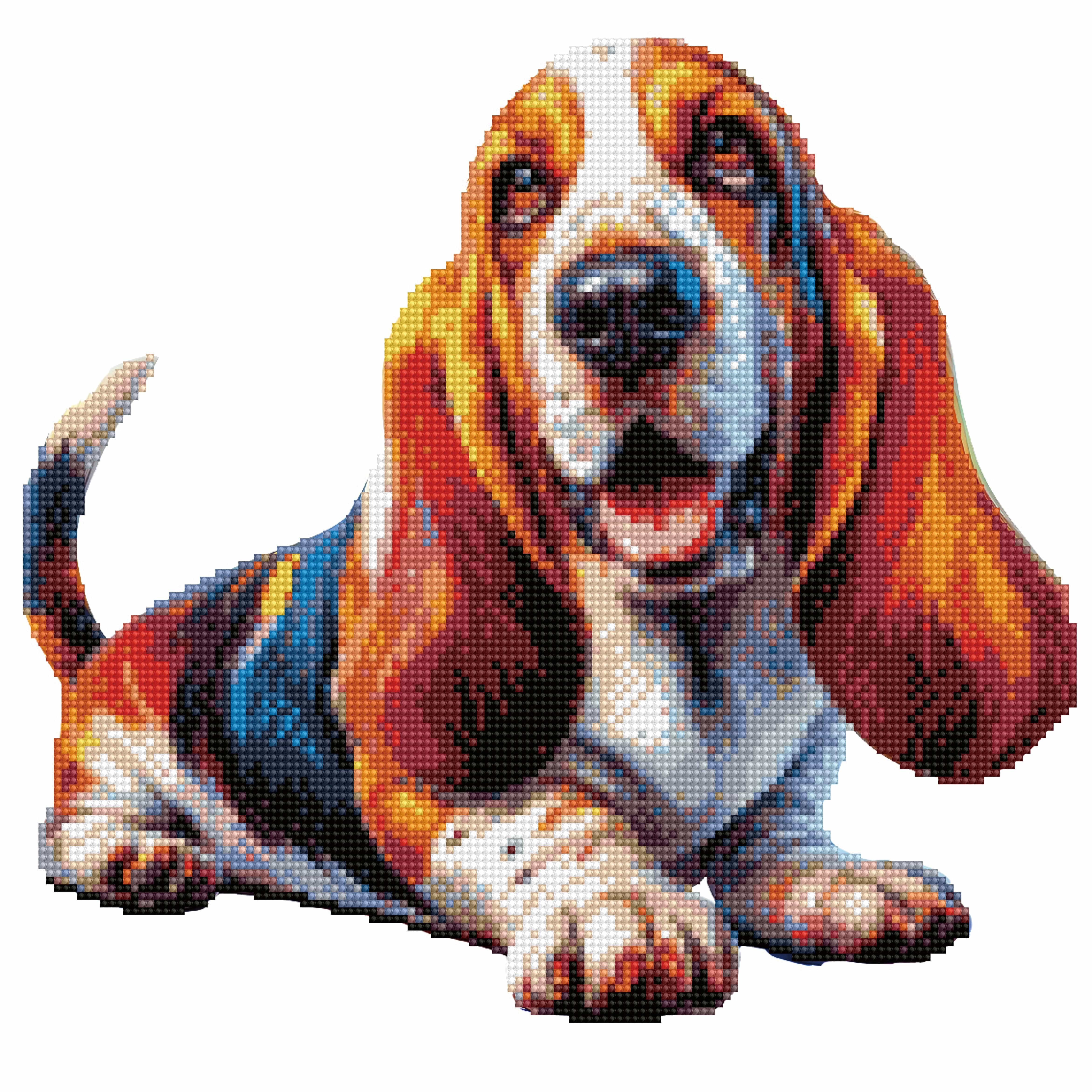 40x40cm Basset Hound Dog - Diamond Painting Kit