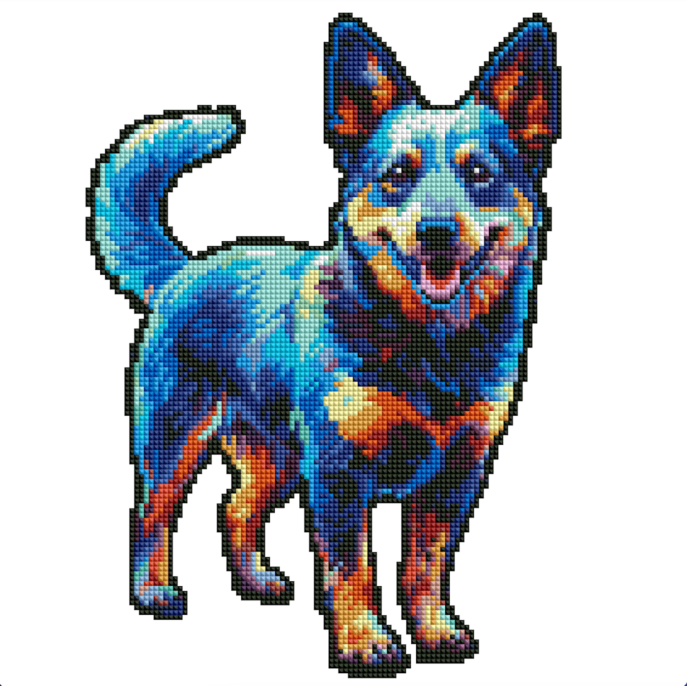 15.7"x15.7" / 40cm x 40cm Blue Heeler Dog - Diamond Painting Kit